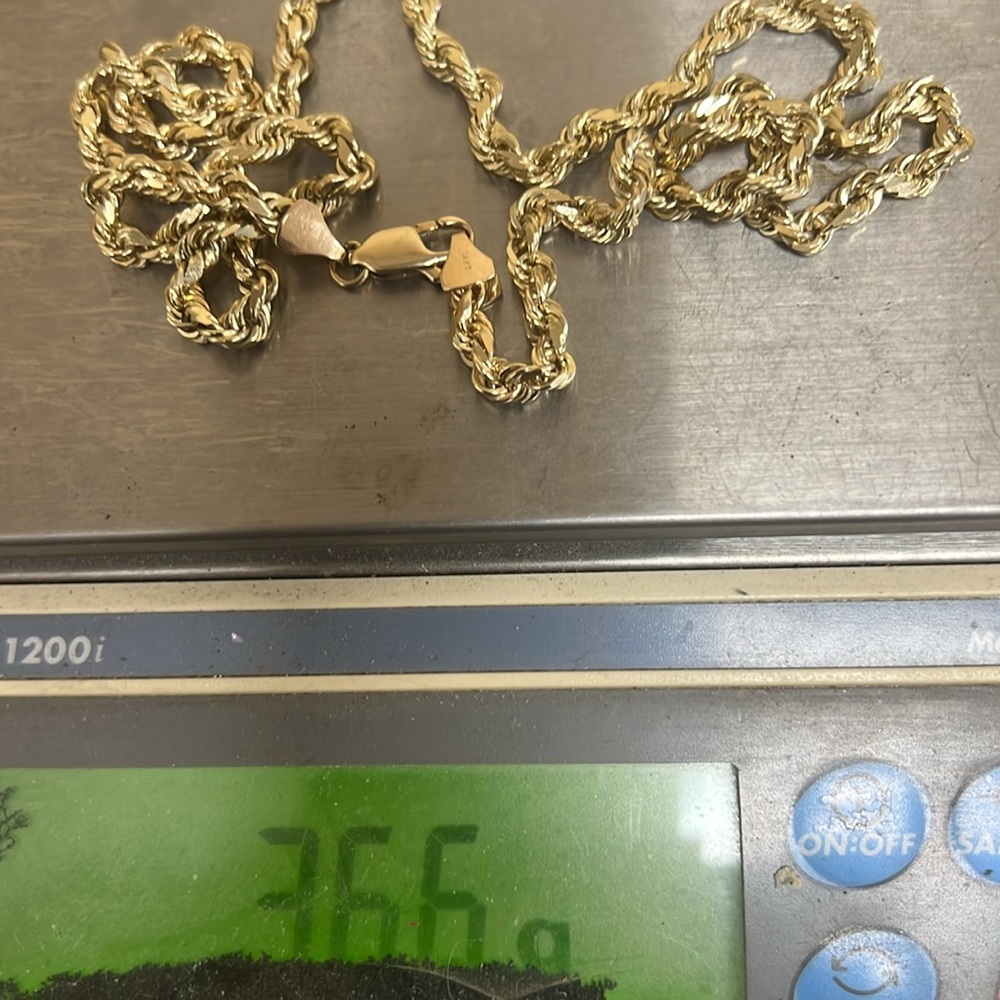NEW Solid 14K Gold Rope Necklace 22” - Picture 4 of 4